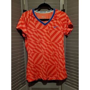 Nike Pro Women's Dri-Fit Red Fitted Training Workout Shirt- Size XL